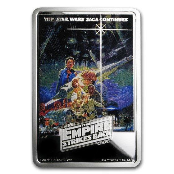 2017 Niue 1 oz Silver $2 Star Wars The Empire Strikes Back Poster 2017 Niue 1 oz Silver $2 Star Wars The Empire Strikes Back Poster